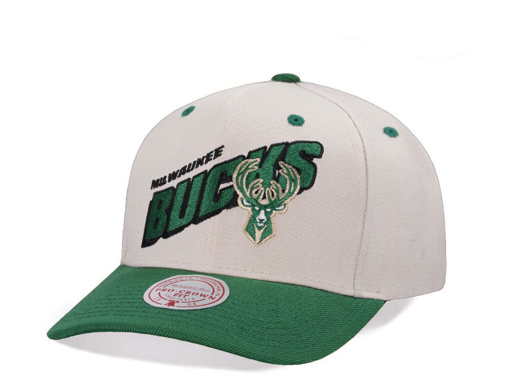 Mitchell & Ness Milwaukee Bucks Chrome Two Tone Pro Crown Fit Snapback Gorra