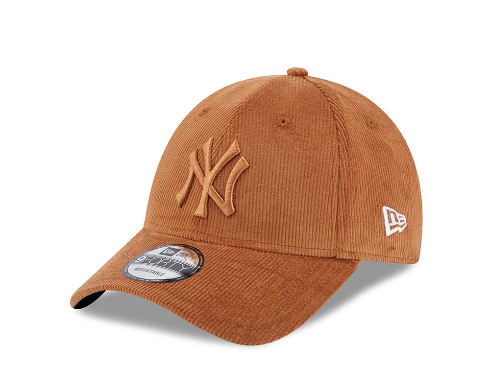 New Era New York Yankees Brown Cord 9Forty Strapback Gorra