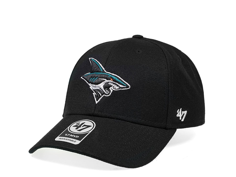 47Brand San Jose Sharks Secondary Logo Black Strapback Gorra