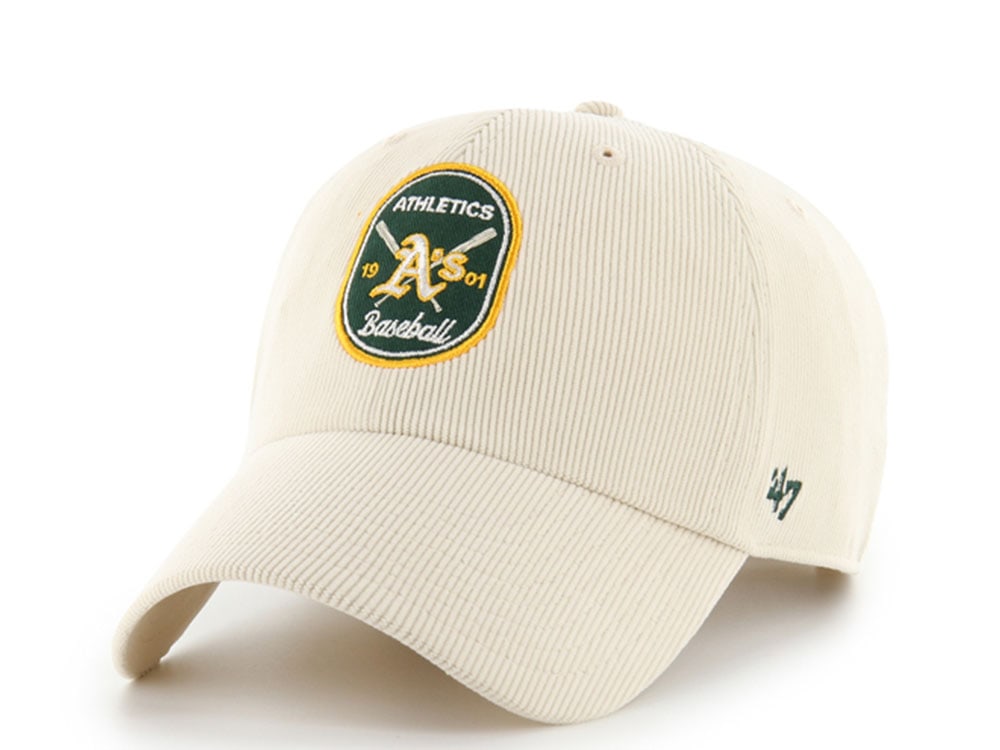 47 Brand Oakland Athletics Crosspatch Natural Corduroy Clean Up Strapback Gorra