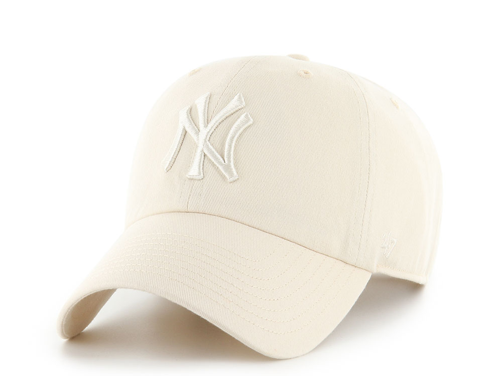 47 Brand New York Yankees Natural White Clean Up Strapback Gorra