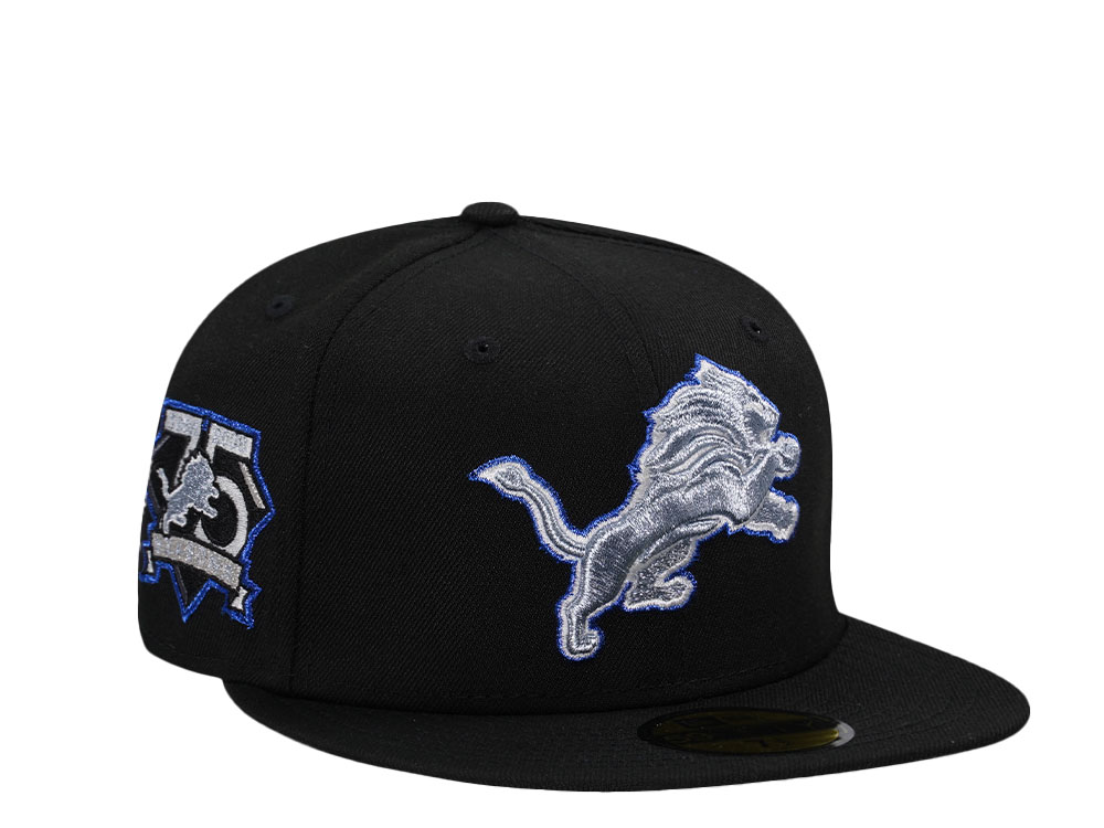 New Era Detroit Lions 75 Seasons Black Metallic Prime Edition 59Fifty Fitted Gorra