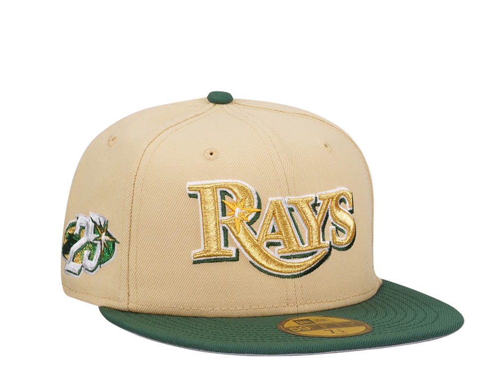 New Era Tampa Bay Rays 25th Anniversary Vegas Gold Two Tone Edition 59Fifty Fitted Gorra