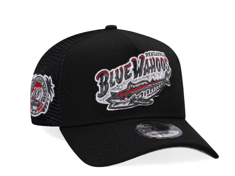 New Era Pensacola Blue Wahoos 10 Years Black Trucker Edition 9Forty A Frame Snapback Gorra