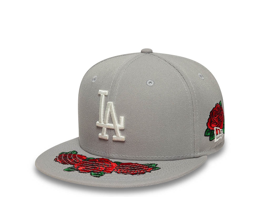 New Era Los Angeles Dodgers World Championship 1955 Floral Gray Prime Edition 59Fifty Fitted Gorra
