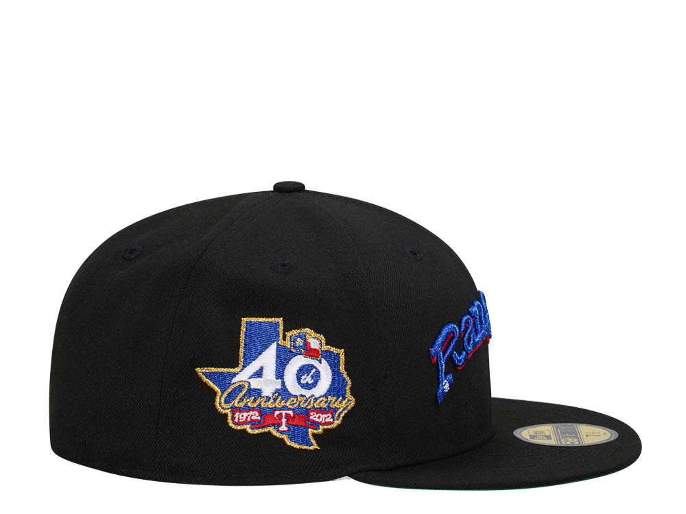 New Era Texas Rangers 40th Anniversary Black Dome Throwback Edition 59Fifty Fitted Gorra