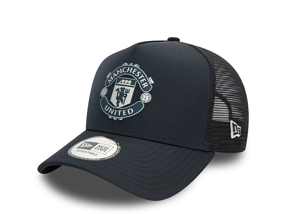 New Era Manchester United Black A Frame Trucker Snapback Gorra