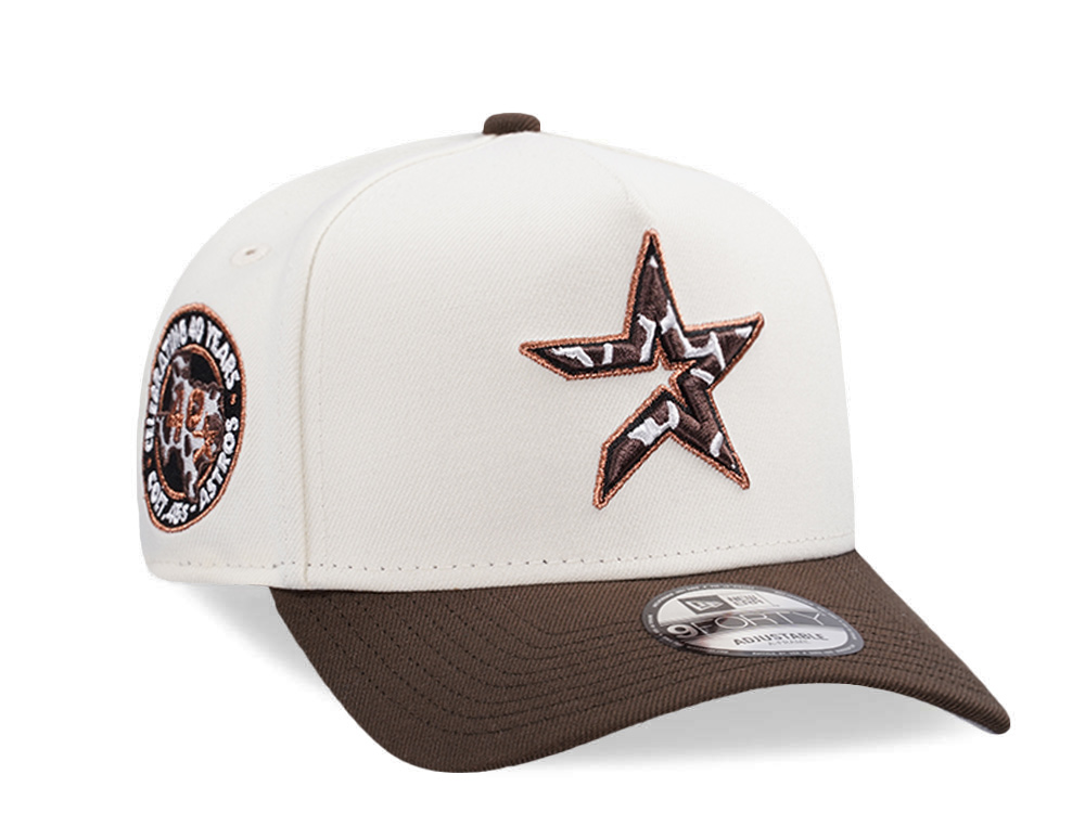 New Era Houston Astros 40th Anniversary Cow Burnt Wood Two Tone Edition 9Forty A Frame Snapback Gorra