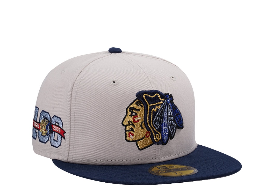 New Era Chicago Blackhawks 100th Anniversary Stone Two Tone Edition 59Fifty Fitted Gorra