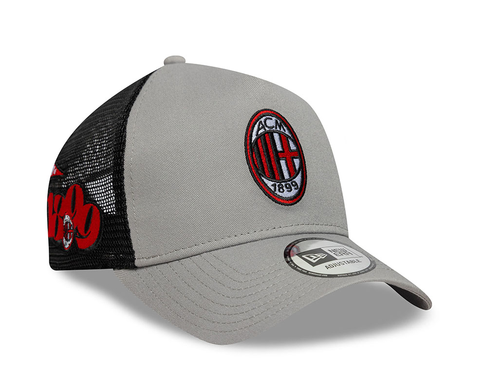 New Era AC Milan Patch Grey 9Forty A Frame Trucker Snapback Gorra