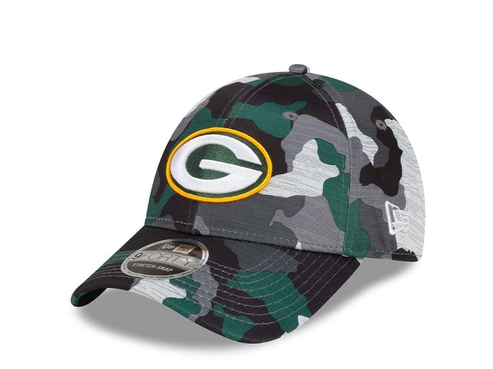 New Era Green Bay Packers NFL Training Camp 22 Camo 9Forty Stretch Snapback Gorra