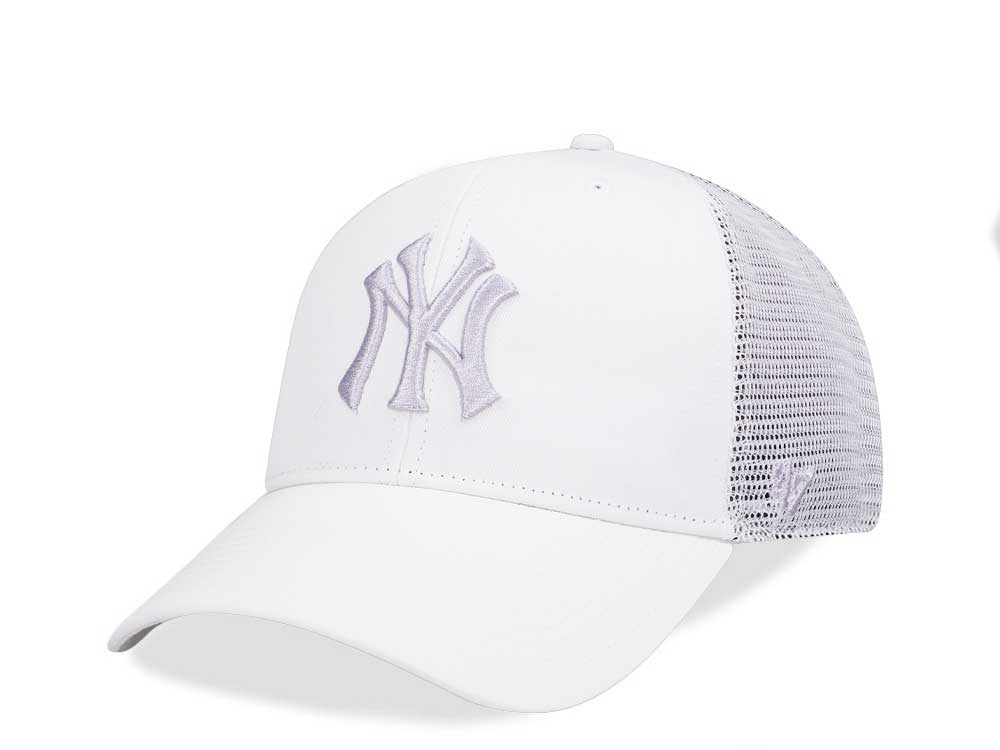 47Brand New York Yankees White Branson MVP Trucker Snapback Gorra