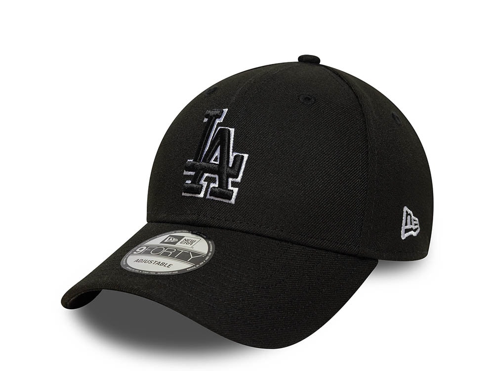 New Era Los Angeles Dodgers Outline Black Edition 9Forty Strapback Gorra