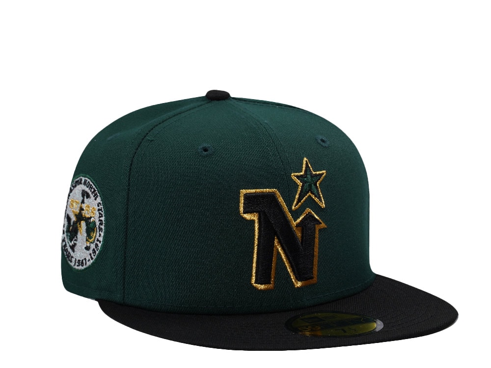 New Era Minnesota North Stars 25th Anniversary Dark Green Two Tone Edition 59Fifty Fitted Gorra