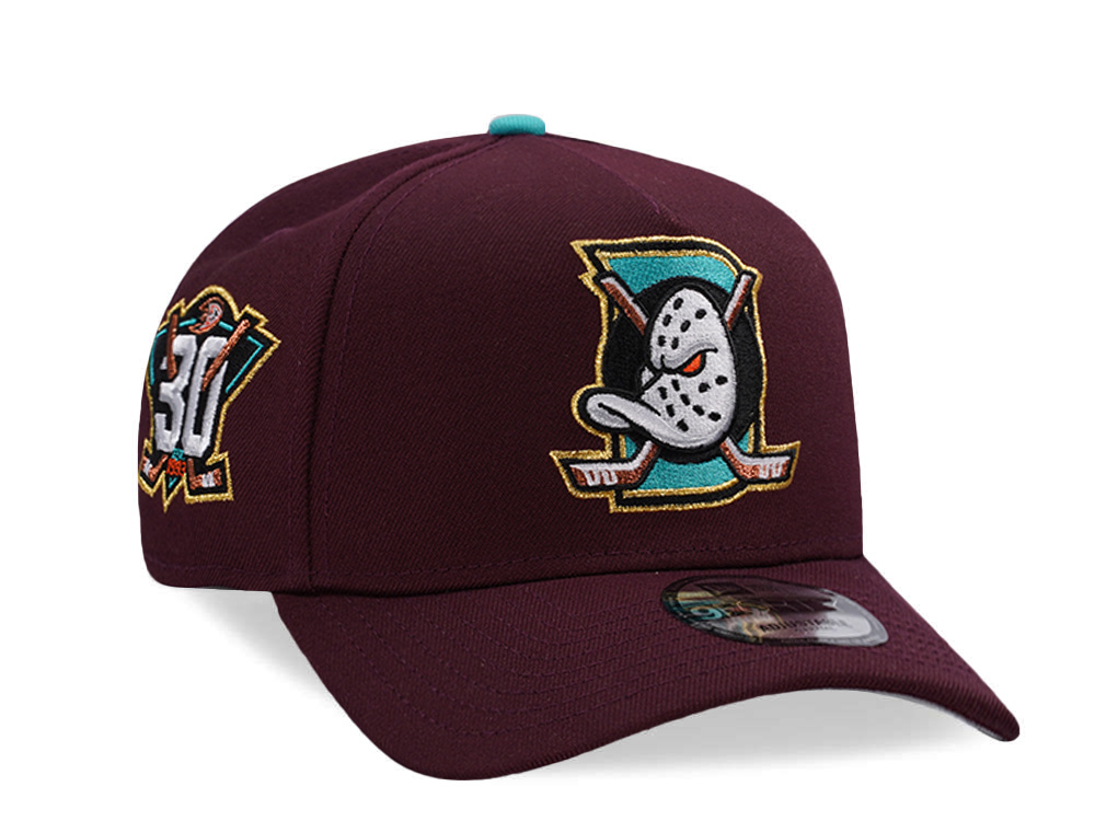 New Era Anaheim Ducks 30th Anniversary Maroon Prime Edition 9Forty A Frame Snapback Gorra