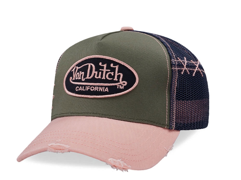 Von Dutch Oval Patch Pink Highlight Edition Trucker Snapback Gorra
