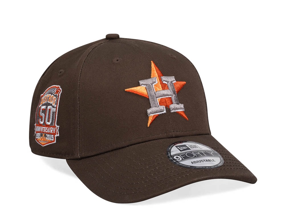 New Era Houston Astros 50th Anniversary Brown Edition 9Forty Strapback Gorra