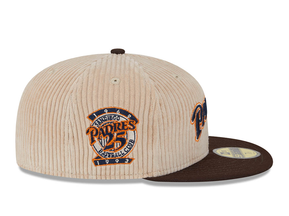 New Era San Diego Padres 25th Anniversary Fall Cord Khaki 59Fifty Fitted Gorra