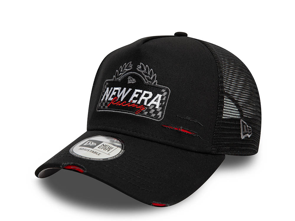 New Era Motorsport Black 9Forty A Frame Trucker Snapback Gorra