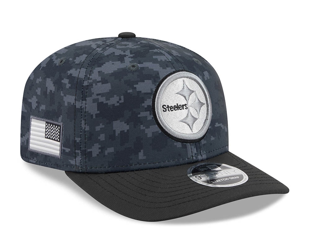 New Era Pittsburgh Steelers NFL Salute to Service 2026 Digi Camo Black 9Seventy Stretch Snapback Gorra