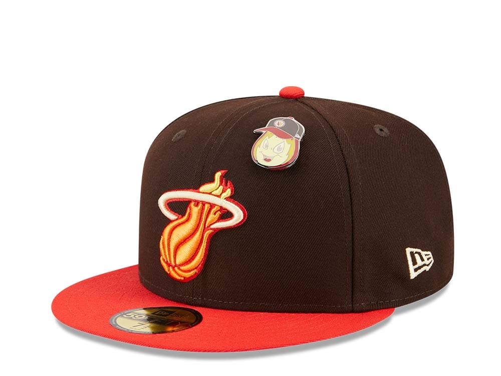 New Era Miami Heat The Elements Brown Two Tone Edition 59Fifty Fitted Gorra