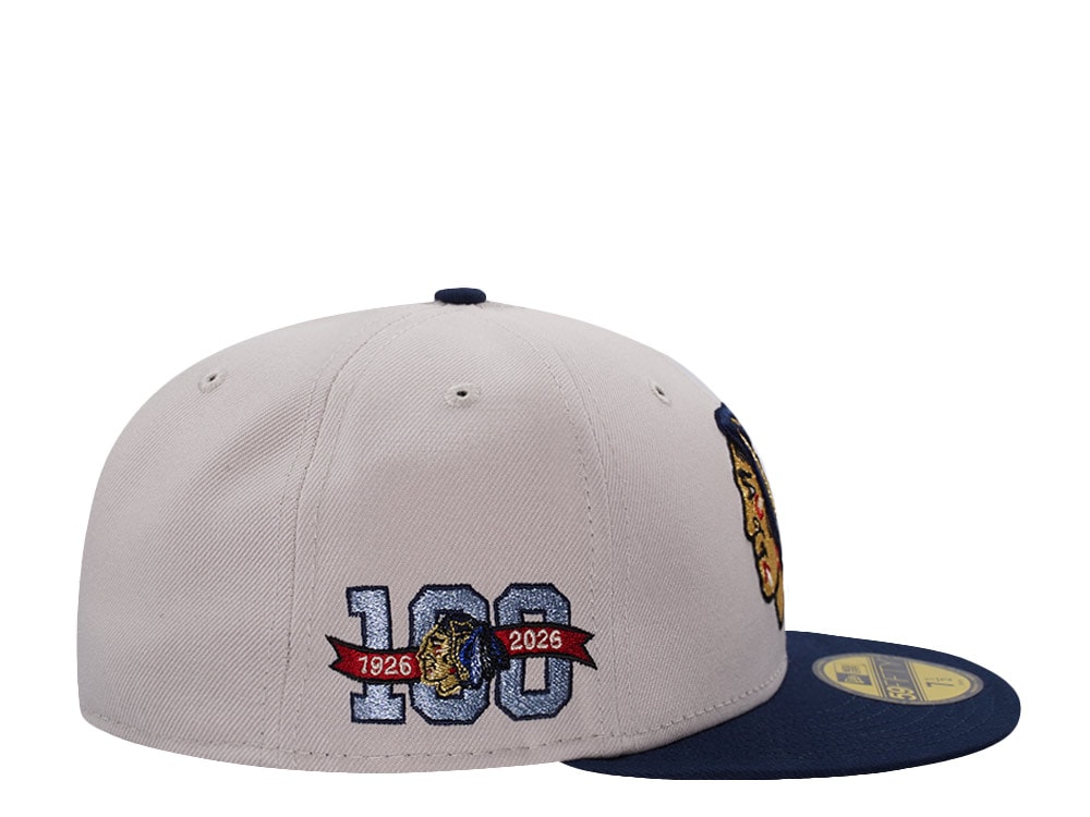 New Era Chicago Blackhawks 100th Anniversary Stone Two Tone Edition 59Fifty Fitted Gorra