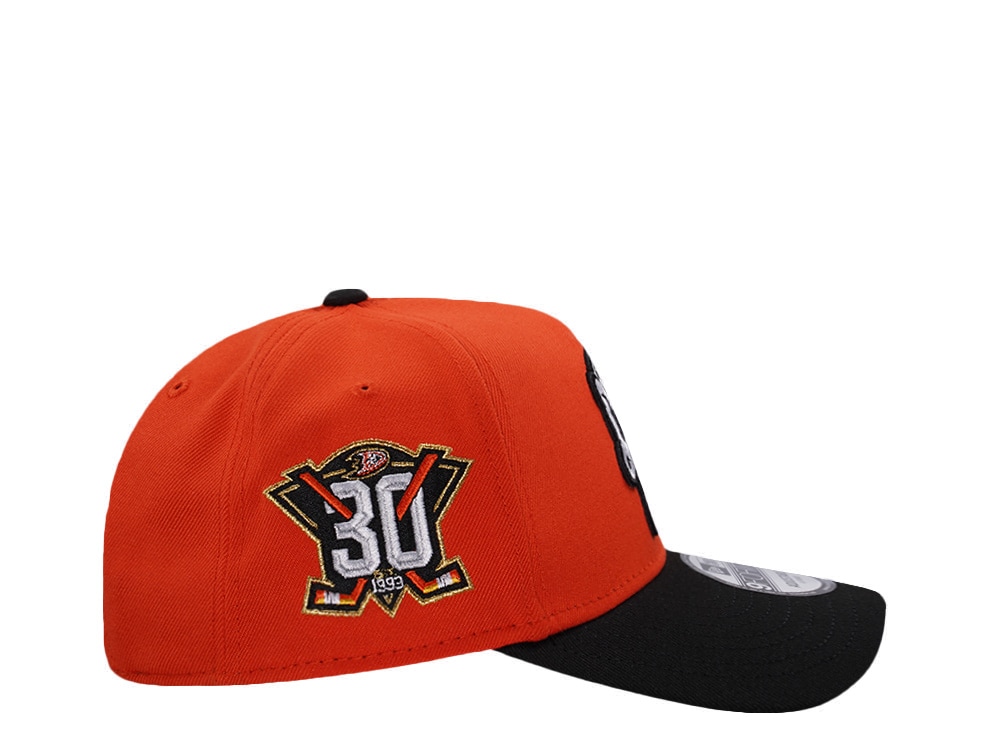 New Era Anaheim Ducks 30th Anniversary Orange Two Tone Edition 9Forty A Frame Snapback Gorra