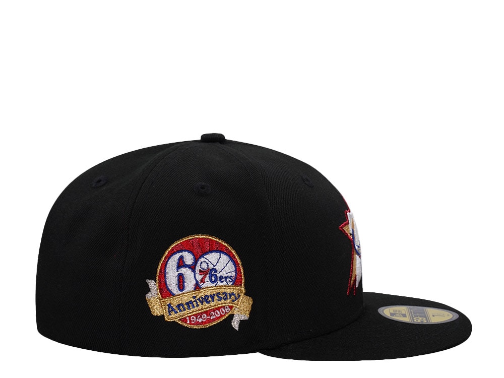 New Era Philadelphia 76ers 60th Anniversary Allen Iverson Black Prime Edition 59Fifty Fitted Gorra