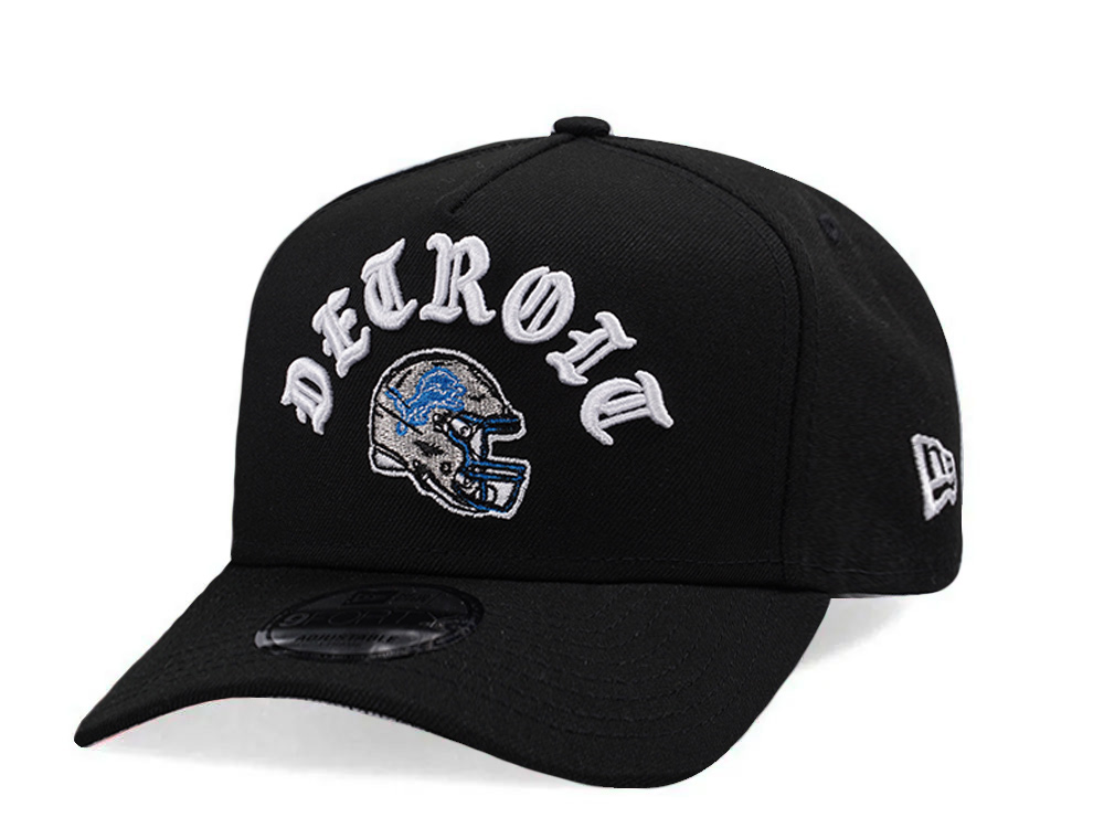 New Era Detroit Lions Helmet Black Prime Edition 9Forty A Frame Snapback Gorra
