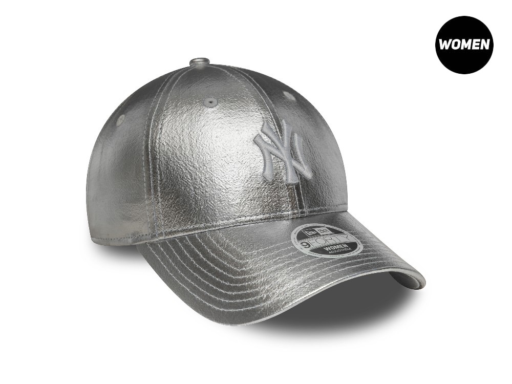 New Era New York Yankees Metallic Silver Womens 9Forty Strapback Gorra