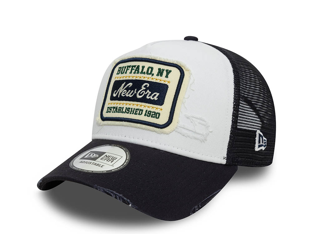 New Era Distressed Patch Two Tone 9Forty A Frame Trucker Snapback Gorra