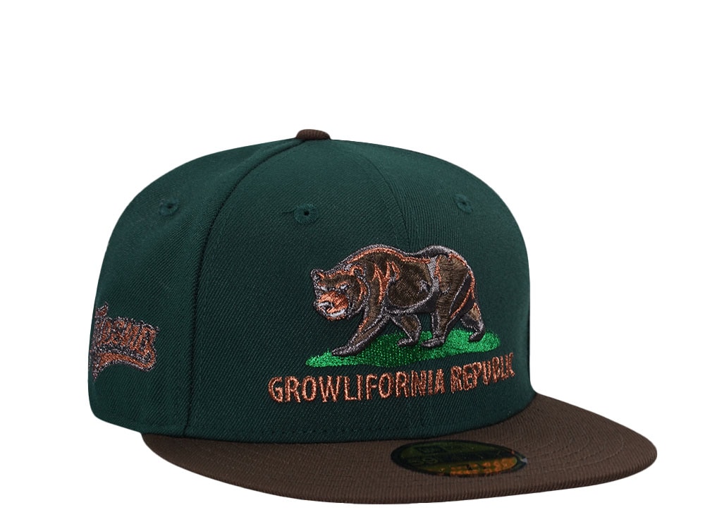 New Era Fresno Grizzlies Growlifornia Republic Dark Green Two Two Edition 59Fifty Fitted Gorra