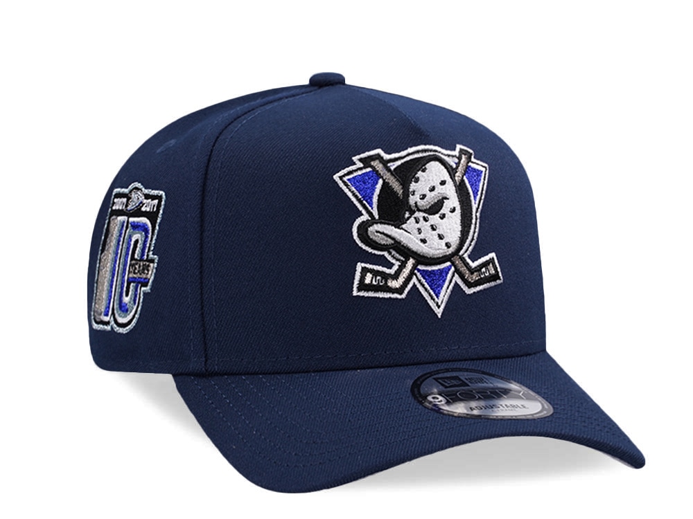 New Era Anaheim Ducks 10th Anniversary Ocean Blue Prime Edition 9Forty A Frame Snapback Gorra