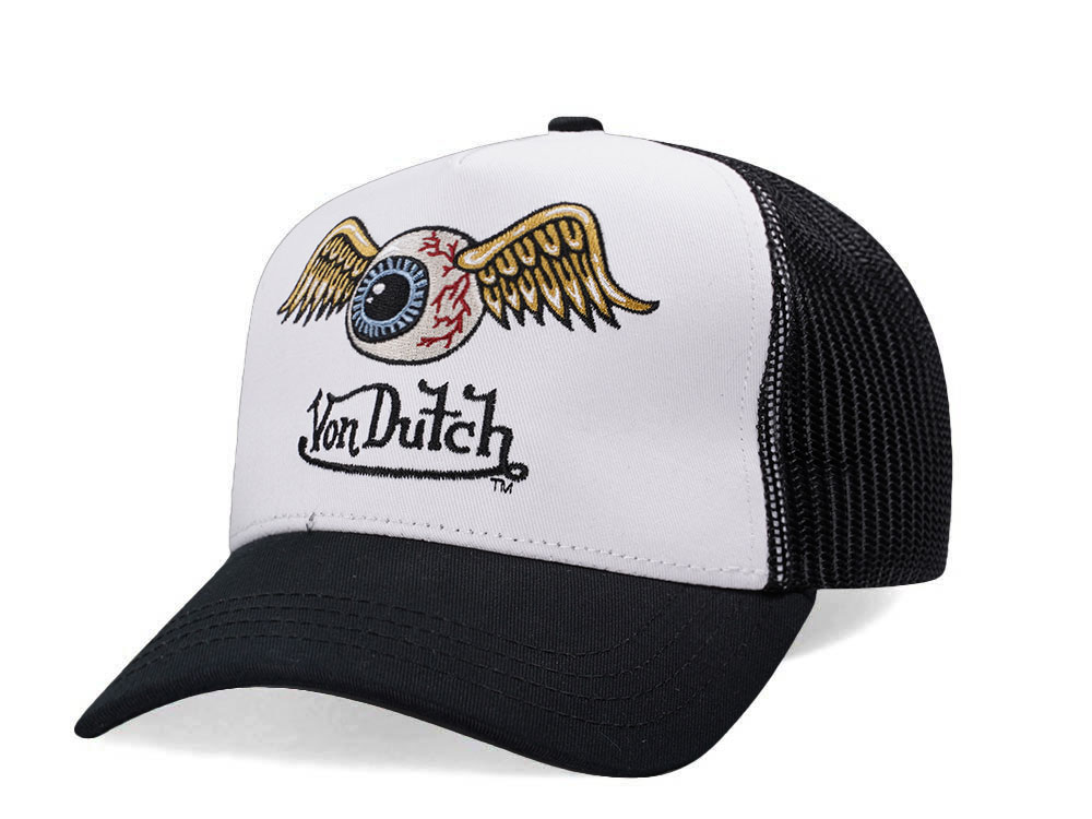 Von Dutch Eye Black And White Trucker Edition Snapback Gorra
