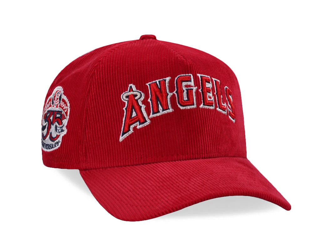New Era Anaheim Angeles 35th Anniversary Red Corduroy Prime Edition 9Forty A Frame Snapback Gorra