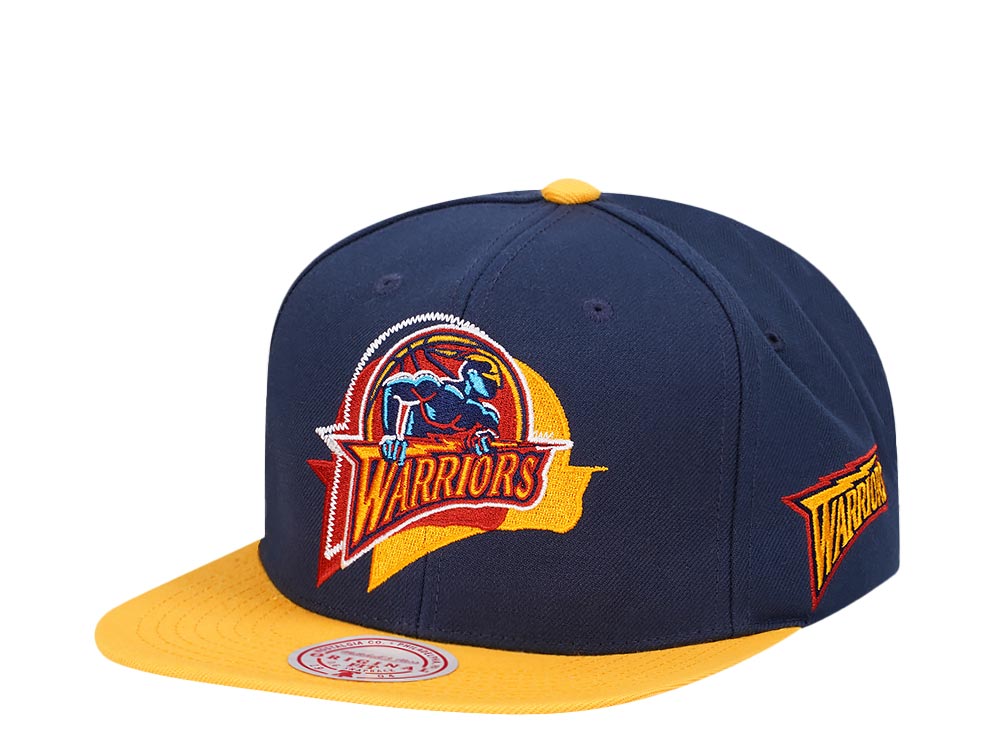Mitchell & Ness Golden State Warriors Logo Blur Hardwood Classic Snapback Gorra