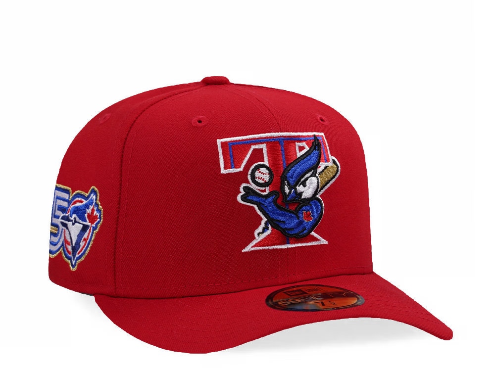New Era Toronto Blue Jays 50th Anniversary Scarlet Prime Edition 59Fifty Pre Curved Fitted Gorra