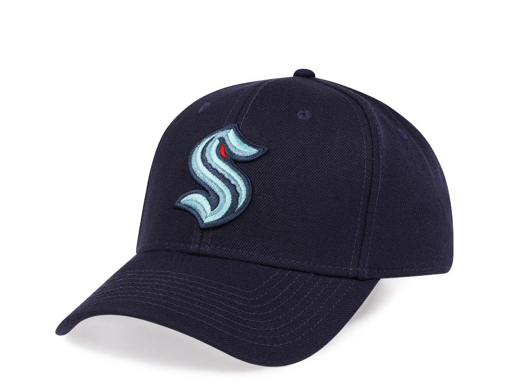 American Needle Seattle Kraken Navy Stadium Curved Snapback Gorra