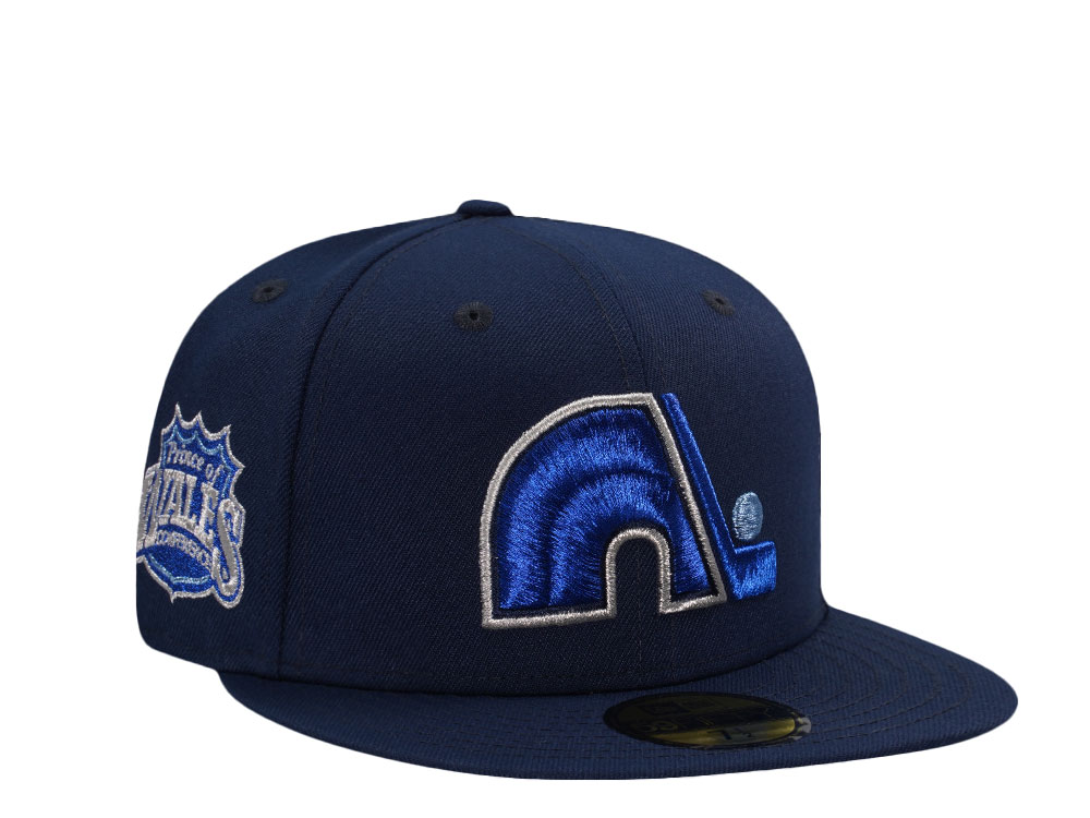 New Era Quebec Nordiques Prince Of Wales Conference Ocean Blue Prime Edition 59Fifty Fitted Gorra