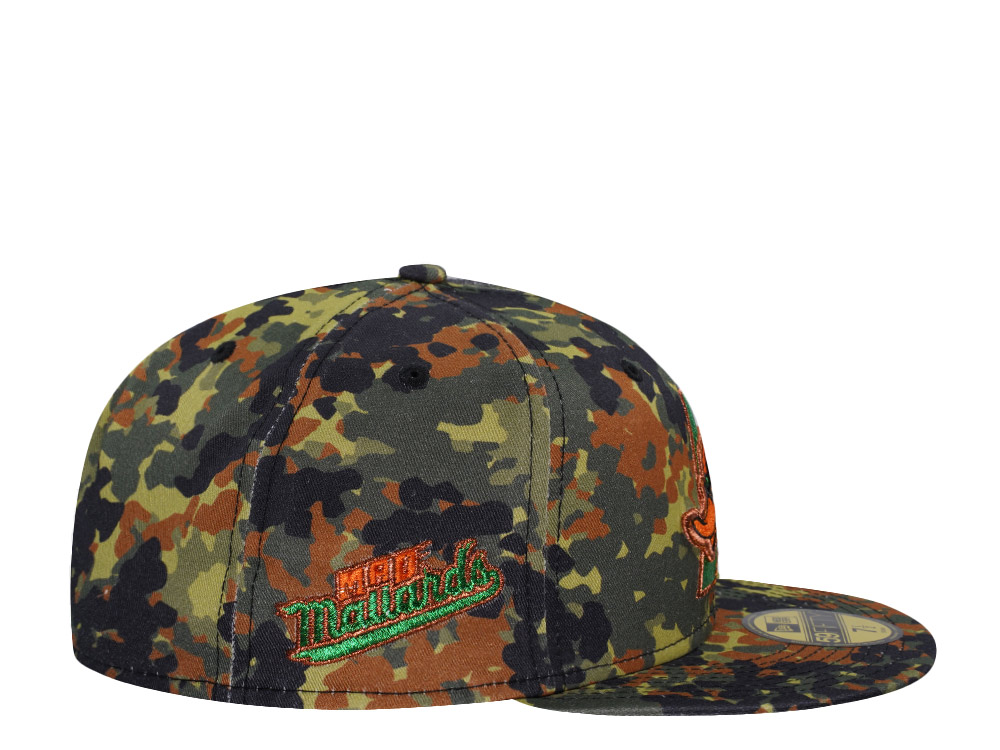 New Era Arkansas Travelers Mad Mallards Flecktarn Copper Edition 59Fifty Fitted Gorra