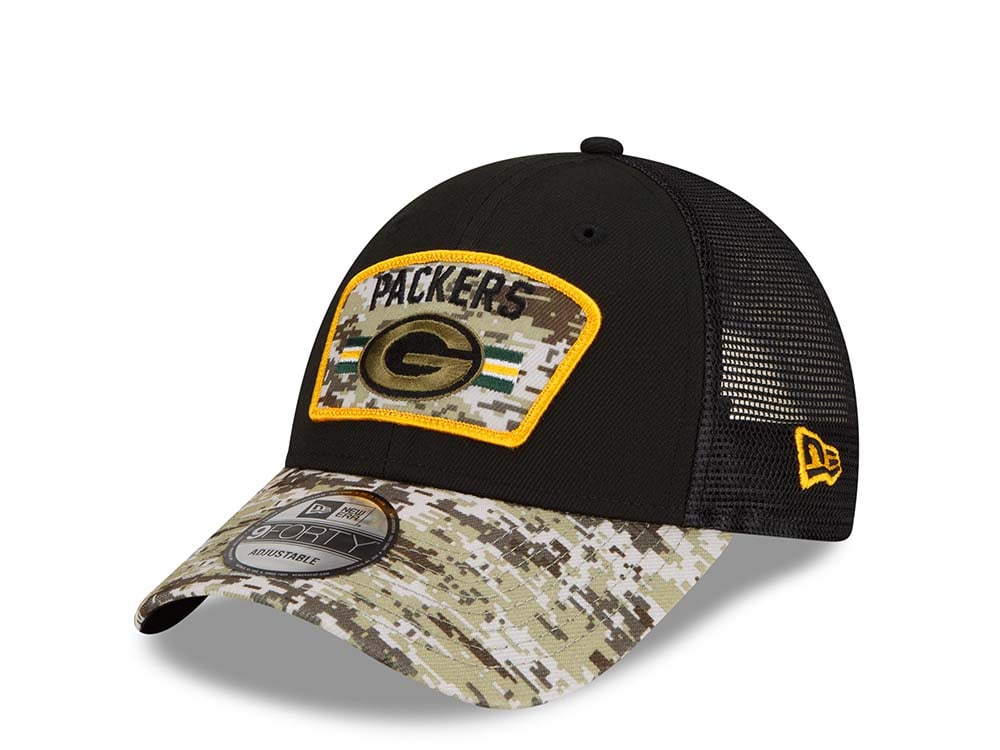 New Era Green Bay Packers Salute to Service 21 9Forty Trucker Snapback Gorra