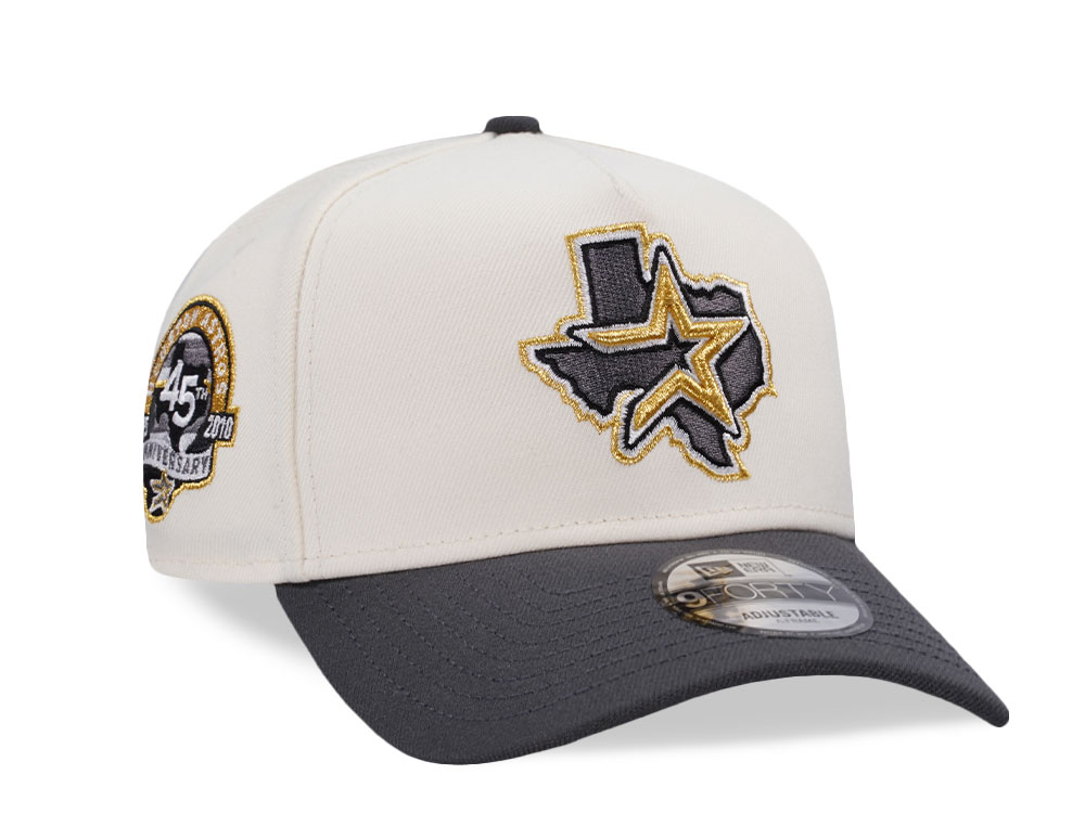 New Era Houston Astros 45th Anniversary Chrome Concrete Two Tone Edition 9Forty A Frame Snapback Gorra