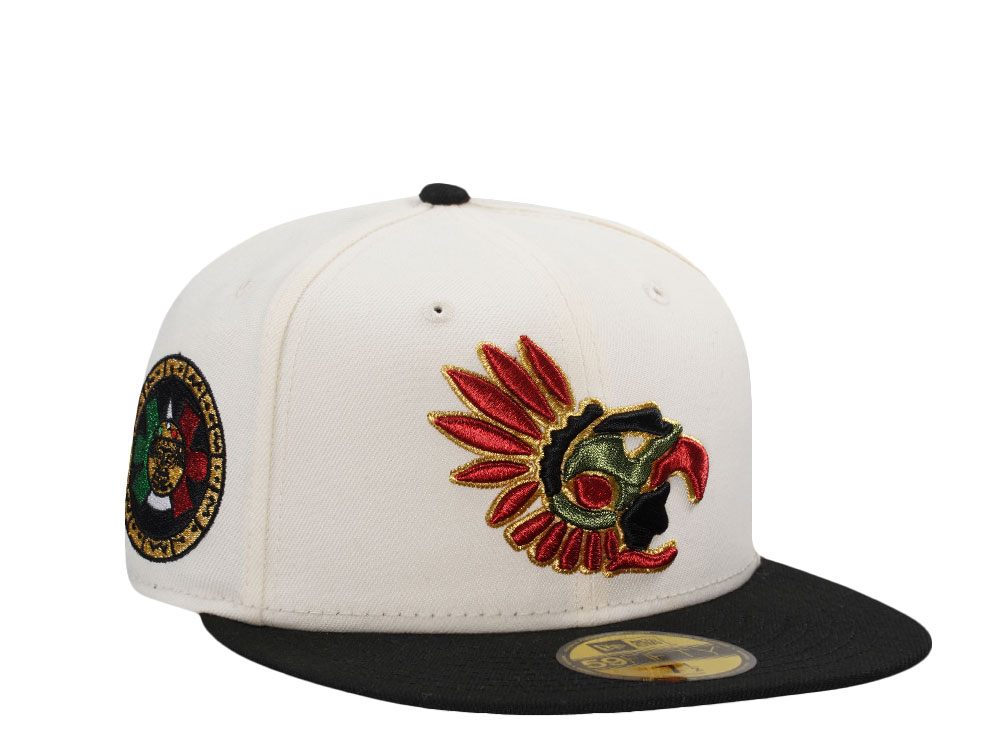 New Era Mexico Aztec Metallic Chrome Two Tone Edition 59Fifty Fitted Gorra