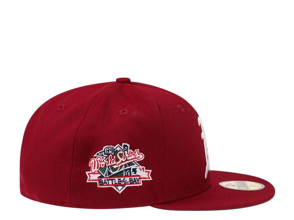 New Era Oakland Athletics World Series 1989 Smooth Red Throwback Edition 59Fifty Fitted Gorra