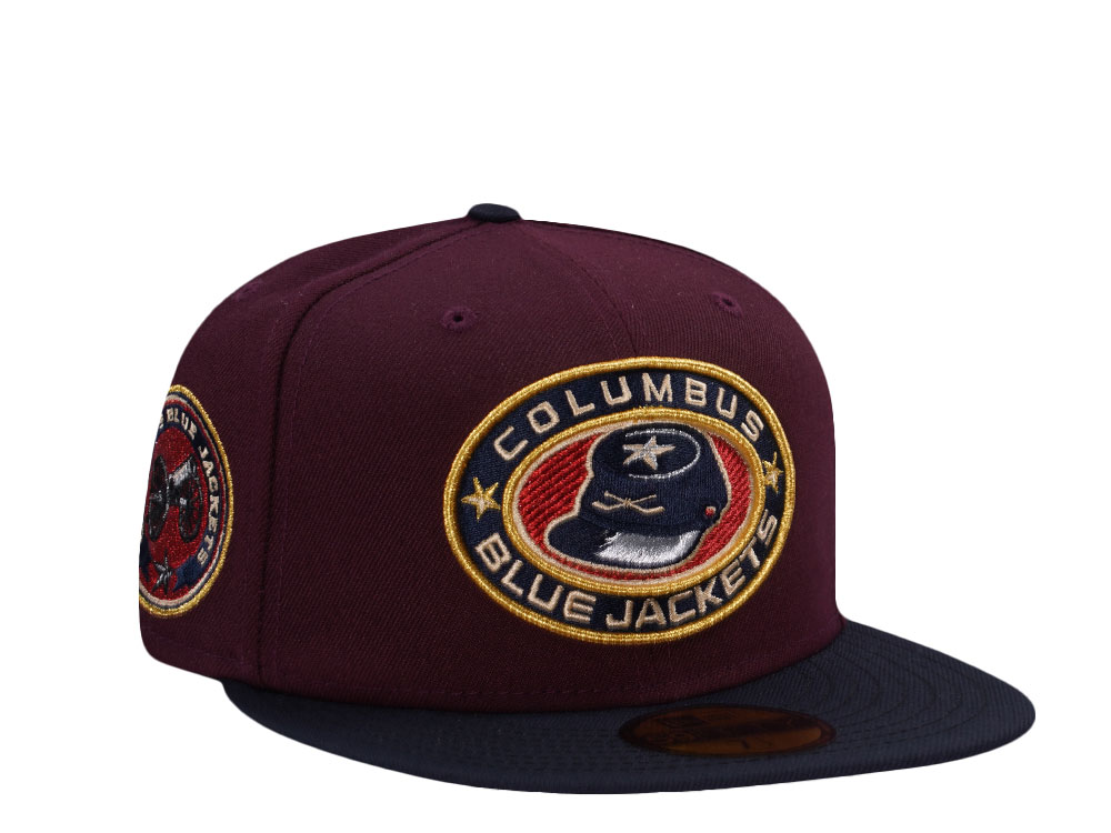 New Era Columbus Blue Jackets Maroon Two Tone Edition 59Fifty Fitted Gorra