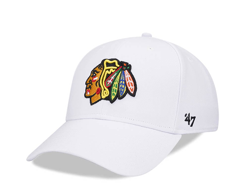 47Brand Chicago Blackhawks White MVP Snapback Gorra