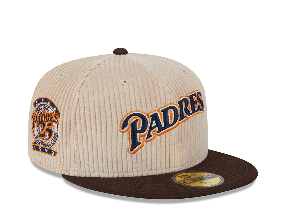 New Era San Diego Padres 25th Anniversary Fall Cord Khaki 59Fifty Fitted Gorra