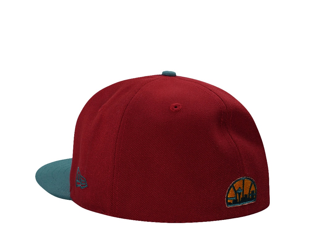 New Era Seattle Supersonics Maroon Two Tone Edition 59Fifty Fitted Gorra