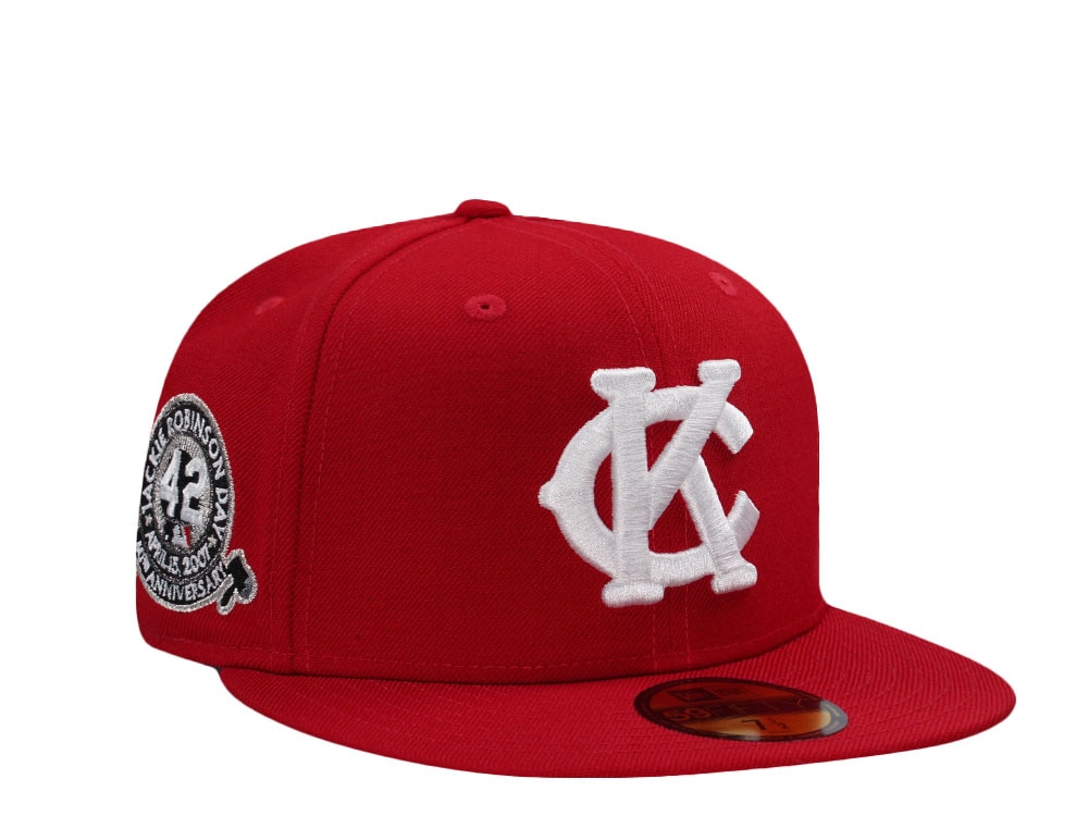 New Era Kansas City Monarchs Jackie Robinson 60th Anniversary Scarlet Wool Edition 59Fifty Fitted Gorra