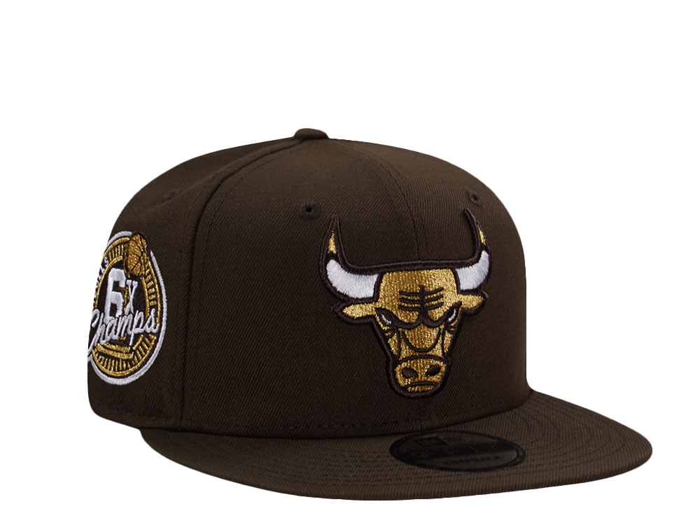 New Era Chicago Bulls 6x Champs Brown Prime Edition 9Fifty Snapback Gorra